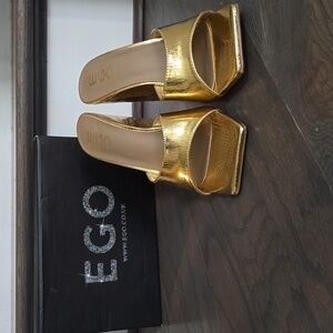 EGO Metallic Gold Mules